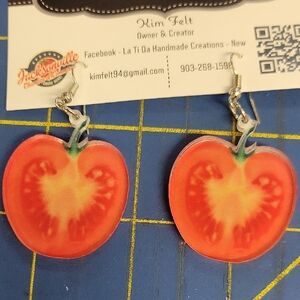 Tomato Slice 1.25" Dangle Earrings
